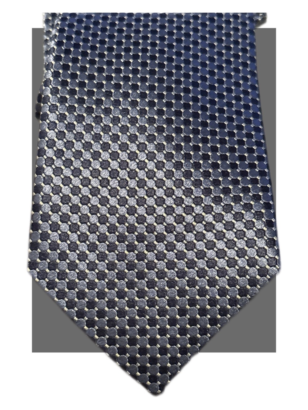 Vintage Charles Tyrwhitt Navy Blue Textured Dot Silk Tie